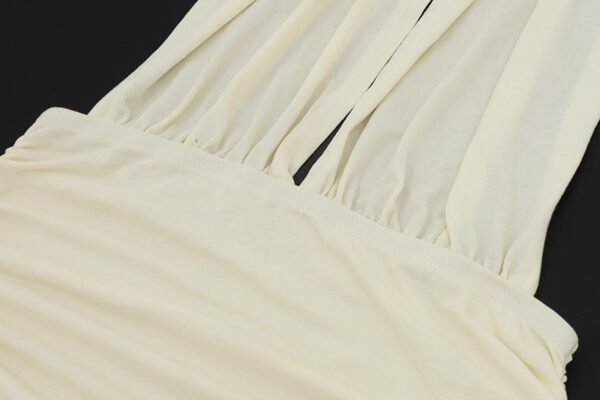 Retro Halter Tassel Bodycon Dress Niche Design Backless Slim Mini Dress Vacation Style Sexy Dress - 图片 6