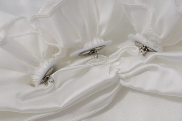 Shoulder Halter Satin Dress 3D Floral Waist Cinching Ruffled Elegant Cocktail Dress - 图片 8