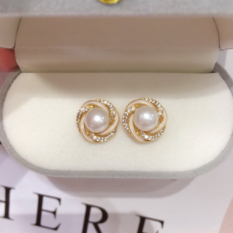 Bird's Nest Pearl Earrings, S925 Pure Silver Gift - 图片 2