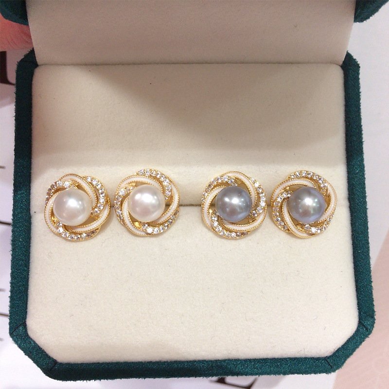 Bird's Nest Pearl Earrings, S925 Pure Silver Gift - 图片 4