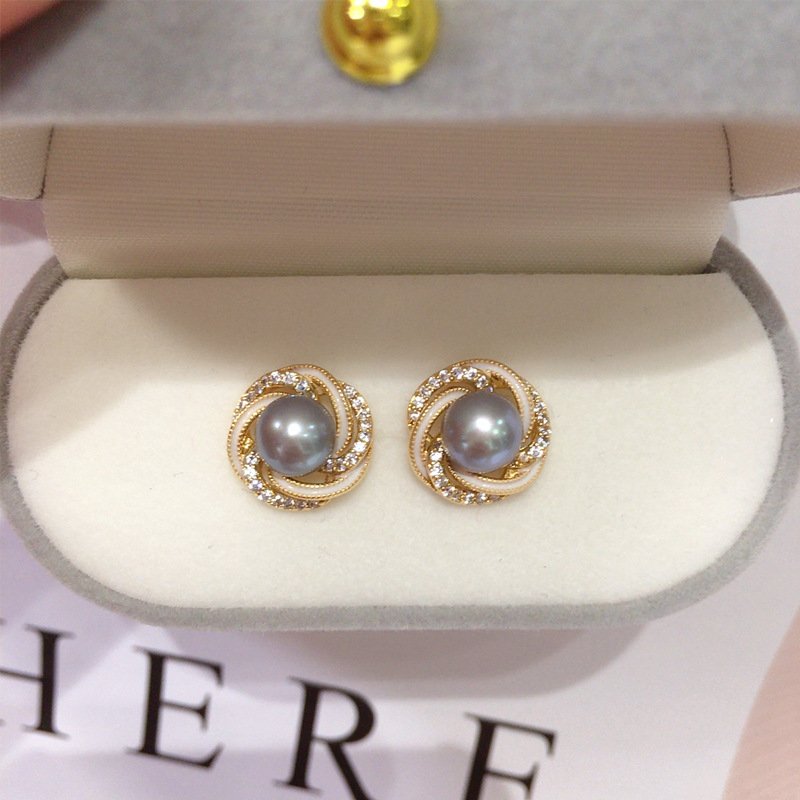Bird's Nest Pearl Earrings, S925 Pure Silver Gift - 图片 3