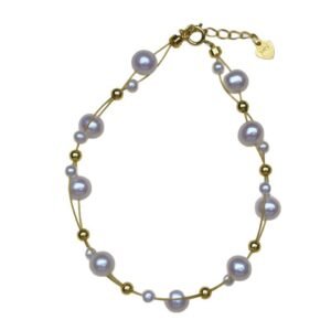 Gold-Plated S925 Silver Freshwater Pearl Bracelet