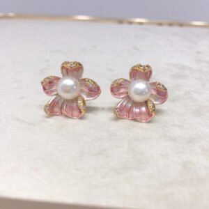 Natural S925 Pure Silver Pearl Earrings For Women