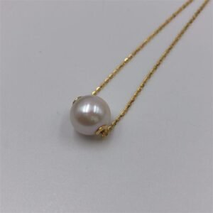 Pearl Necklace Classic 925 Sterling Silver 10-12mm Natural Pearl