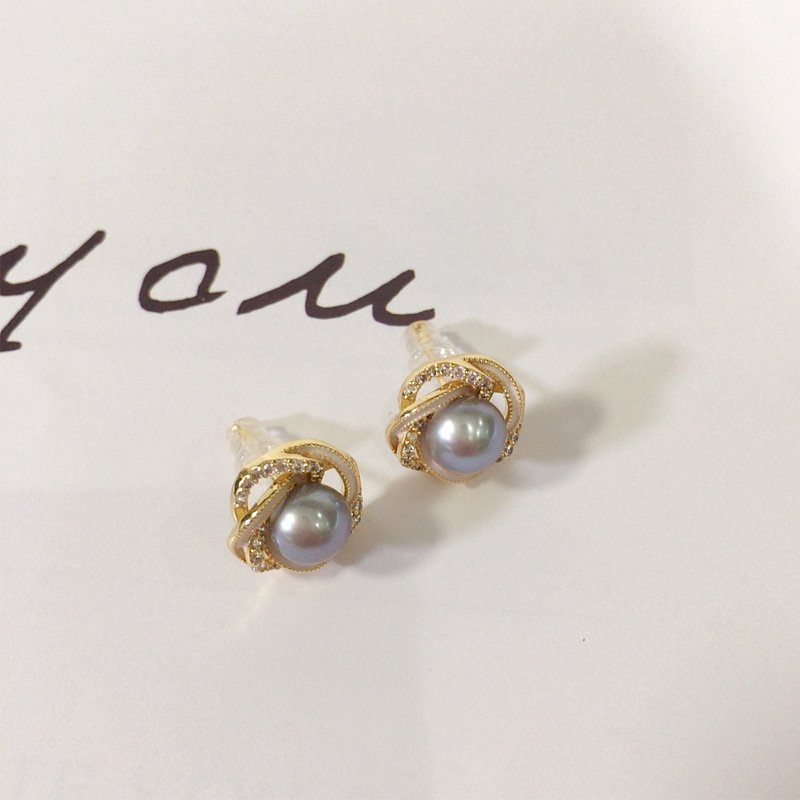Bird's Nest Pearl Earrings, S925 Pure Silver Gift - 图片 5