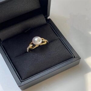 Pearl Ring 7-8mm Nature Pear Light Bulb Pearl Ring