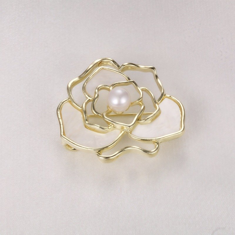 Nature-Inspired Pearl Brooch Collection – Elegant Crystal Enamel Jewelry - 图片 9