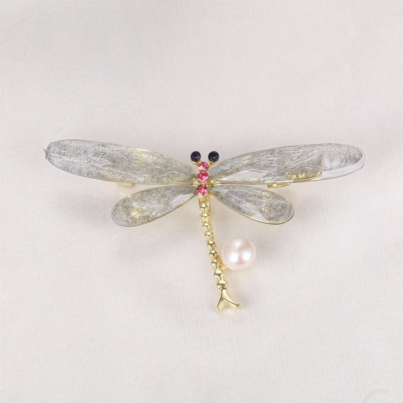 Nature-Inspired Pearl Brooch Collection – Elegant Crystal Enamel Jewelry - 图片 13
