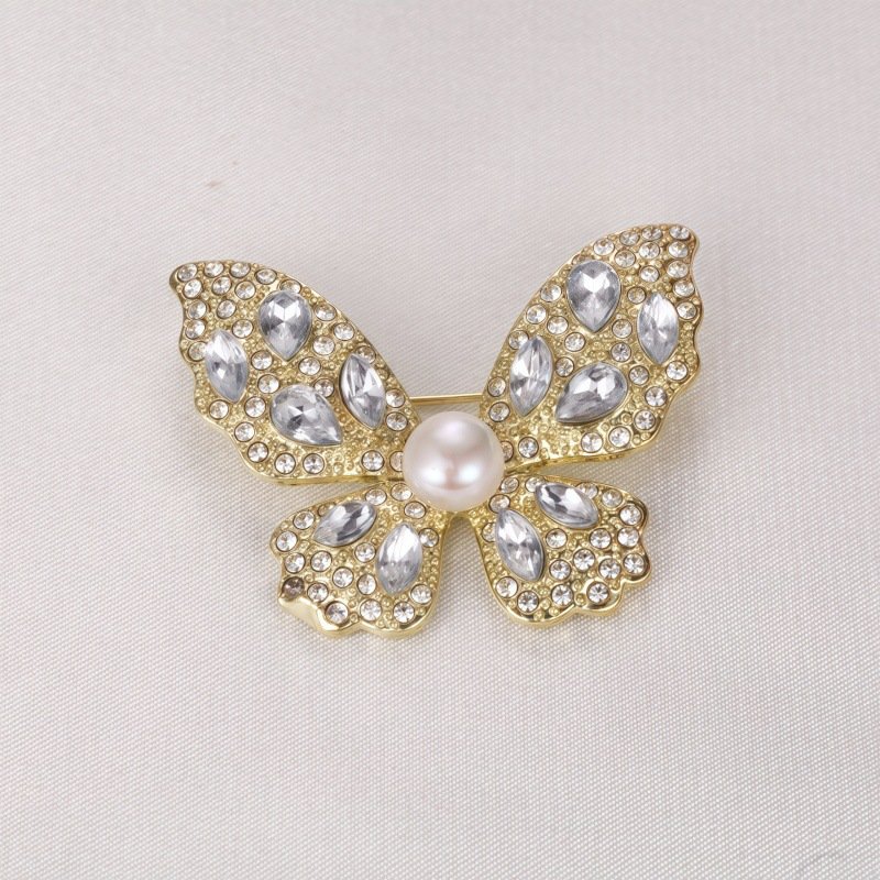 Nature-Inspired Pearl Brooch Collection – Elegant Crystal Enamel Jewelry - 图片 14