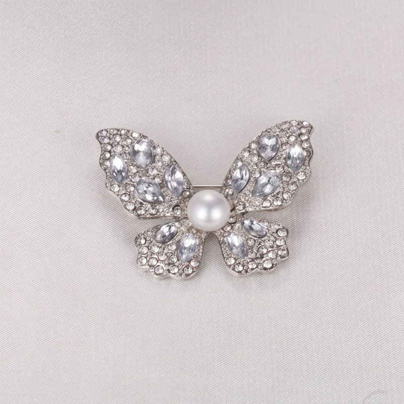 Nature-Inspired Pearl Brooch Collection – Elegant Crystal Enamel Jewelry - 图片 15