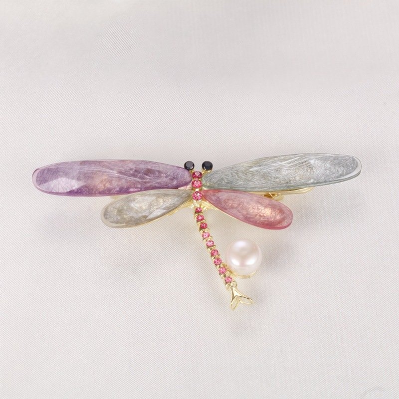 Nature-Inspired Pearl Brooch Collection – Elegant Crystal Enamel Jewelry - 图片 17