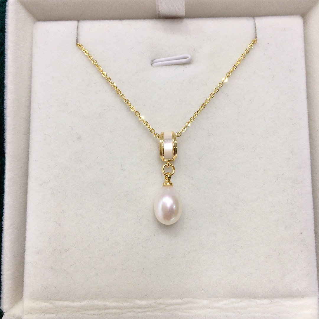 Highlight 5A Grade Natural Pearl Pendant Stud Earrings Set - 图片 2