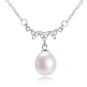 High-Quality Natural Freshwater Pearl Pendant Wave Collar Chain