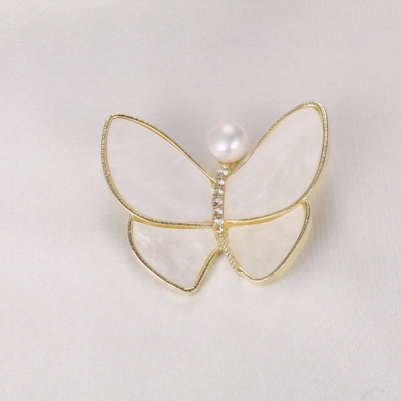 Nature-Inspired Pearl Brooch Collection – Elegant Crystal Enamel Jewelry - 图片 7