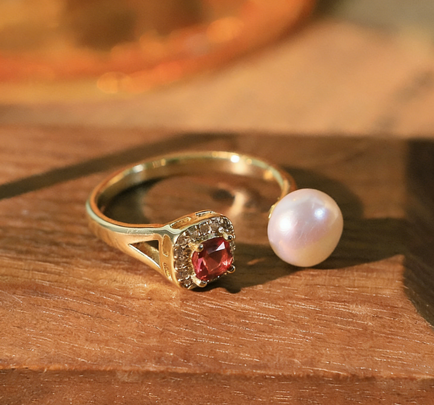 natural pearl ring