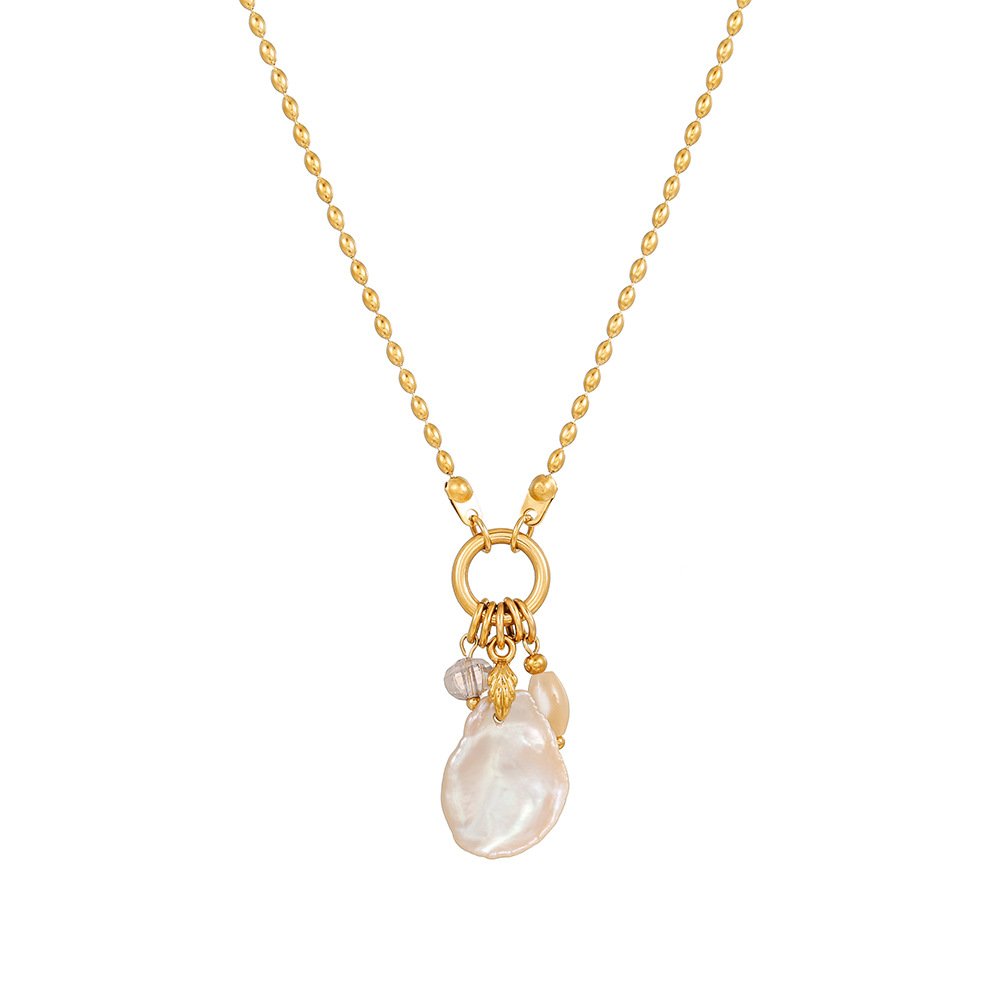 Light Luxury Gold Chain Freshwater Pearl Baroque Necklace
